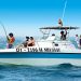 Group of Tourist fishing from an electric boat on the sea