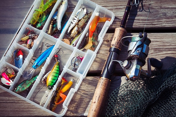 Fishing Tackles & Gears In Box.