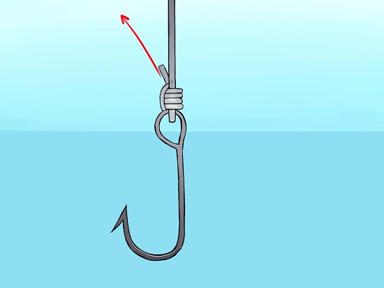 Vector Illustration of Fishing Hook In Deep Sea.