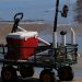 A Cart With Fishing Supplies Is Ready For A Fisherman's Use.