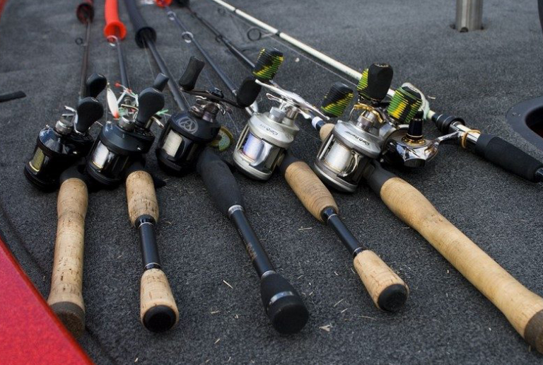 Tox Fishing Rods Isolated On Black Background.