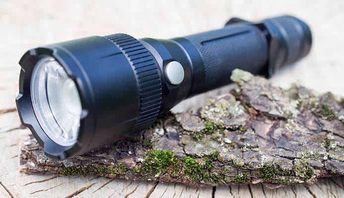 Watertight Flashlights Placed On The Floor.